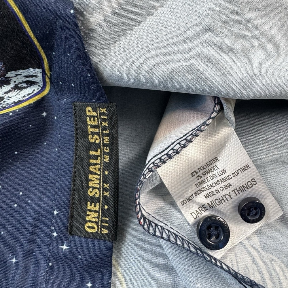 RSVLTS X One Small Step Astronaut AOP S/S Men's Button Front Size Medium - Picture 4 of 5